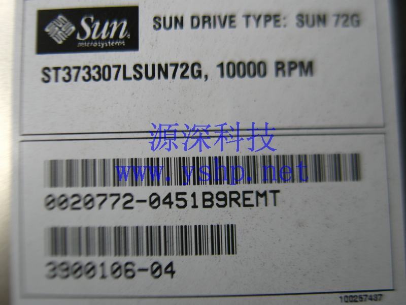 上海源深科技 上海 SUN 原装 X5263A 72G SCSI 服务器 硬盘 ST373307LSUN72G 高清图片