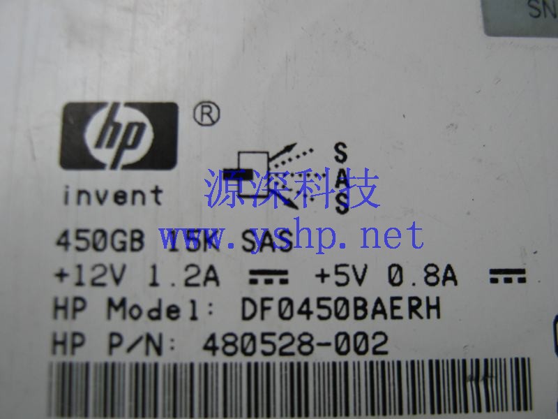 上海源深科技 上海 HP 原装 服务器 450G 15K SAS 3.5 硬盘 DF0450BAERH 480528-002 高清图片