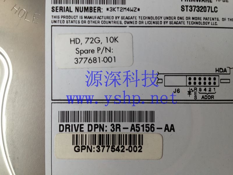 上海源深科技 上海 HP 72G SCSI 10K 硬盘 377681-001 377542-002 3R-A5156-AA 高清图片