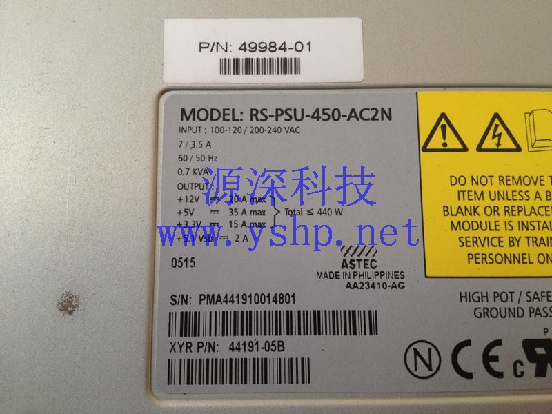 上海源深科技 上海 SGI DISCREET 存储电源 ASTEC AA23410-AG RS-PSU-450-AC2N 49984-01 05B 高清图片