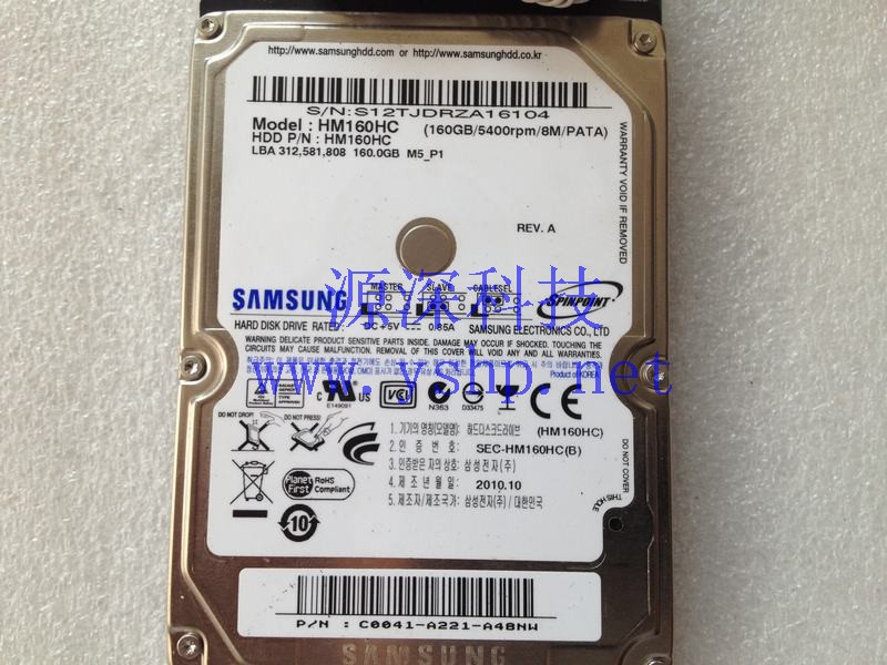 上海源深科技 上海 SAMSUNG 2.5寸 笔记本硬盘 HM160HC 160G 5400RPM 8M PATA 高清图片