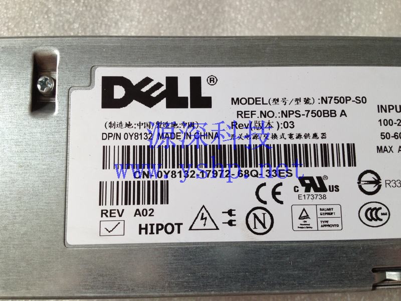 上海源深科技 上海 DELL PowerEdge 2950 电源 N750P-S0 NPS-750BBA Y8132 高清图片