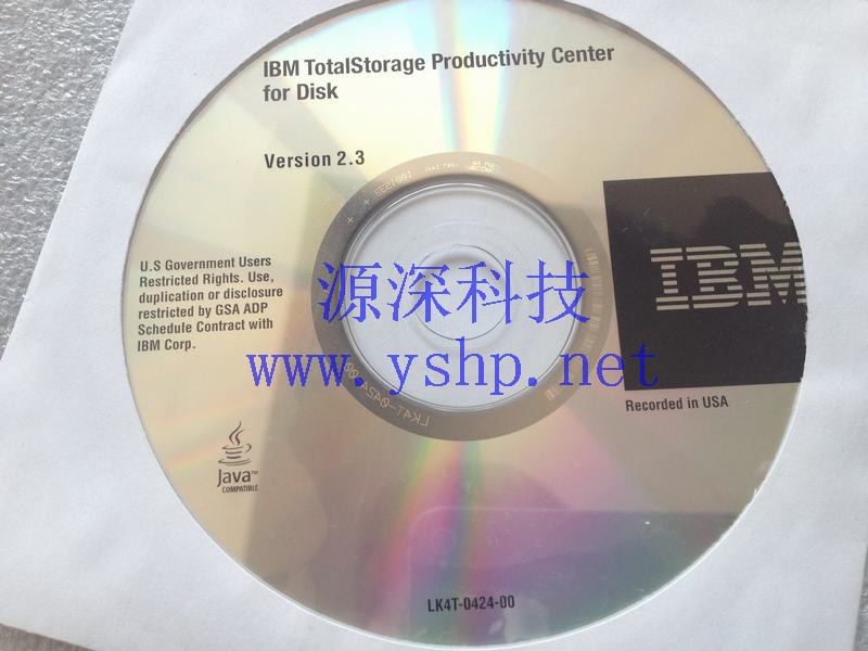 上海源深科技 IBM Totalstorage productivity center for disk version 2.3 lk4t-0424-00 高清图片