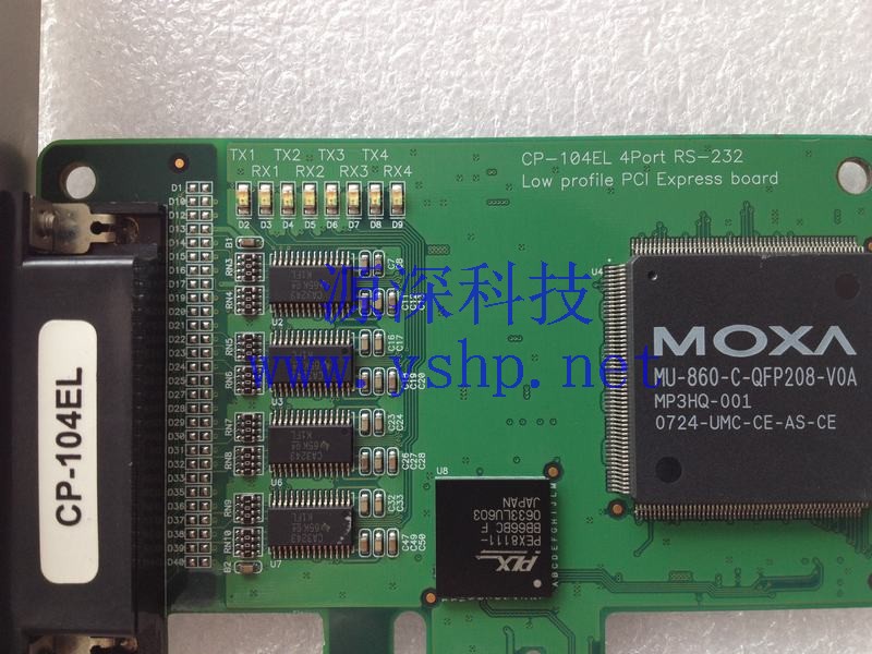 上海源深科技 上海 MOXA 4口串口卡 CP-104EL 4Port RS-232 Low profile PCI Express board 高清图片