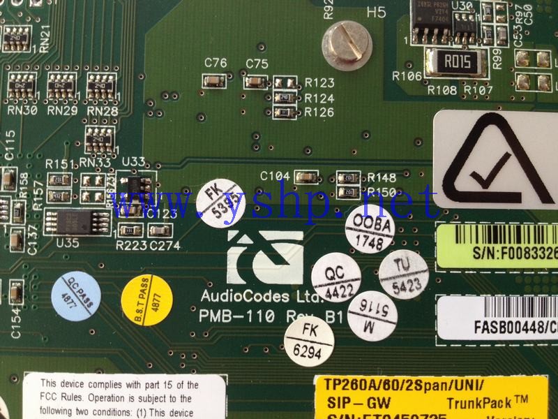 上海源深科技 上海 AudioCodes TP260A/60/2Span/UNI/SIP-GW TrunkPack 高清图片