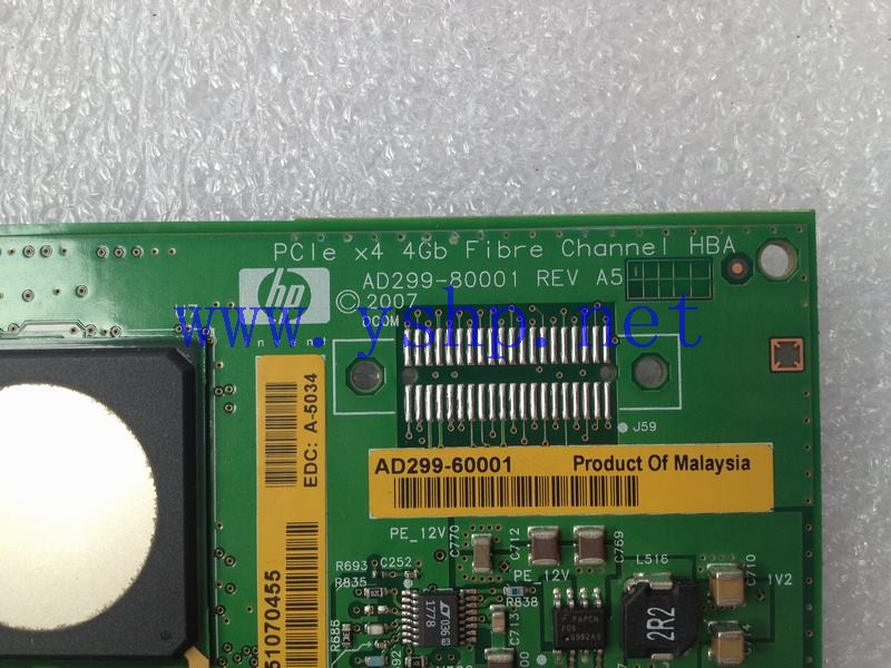 上海源深科技 上海 HP Integrity rx8640小型机服务器 PCIE 4Gb 光纤HBA卡 AD299-80001 REV A5 AD299-60001 高清图片