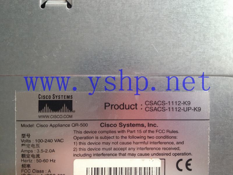 上海源深科技 CISCO Appliance QR-500 CSACS-1112-K9 CSACS-1112-UP-K9  高清图片