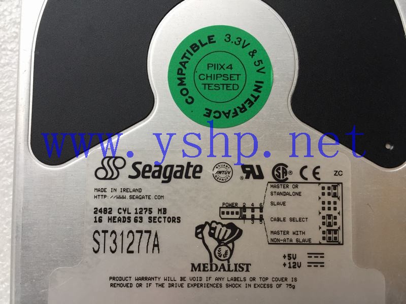 上海源深科技 希捷 SEAGATE ST31277A 1275MB 1.25G IDE并口老硬盘 高清图片