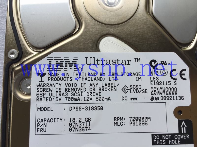 上海源深科技 IBM 18.2G SCSI 68针硬盘 DPSS-318350 07N3711 07N3674 高清图片