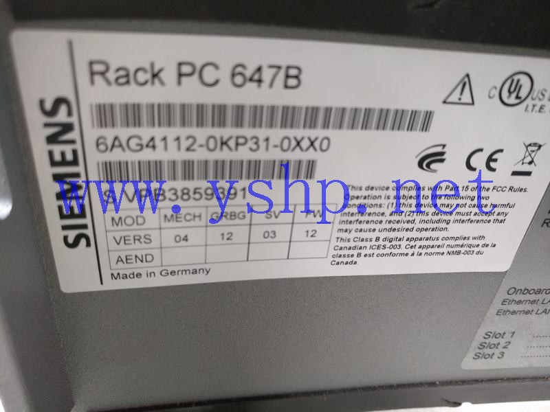 上海源深科技 SIEMENS RACK PC647B 6AG4112-0KP31-0XX0 高清图片