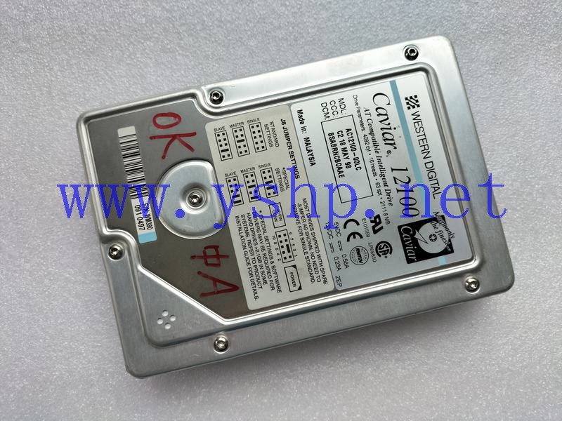 上海源深科技 IDE并口硬盘 WESTERN DIGITAL AC12100-00LC 2111.8MB 高清图片